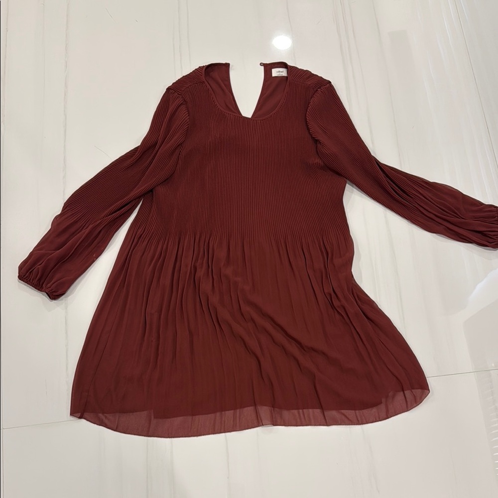 Wilfred Burgundy Long Sleeve Dress